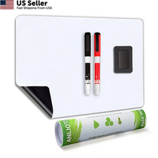 ANLIOTE Magnetic Dry Erase Board Fridge Whiteboard Sheet 20 x 13 inch, White