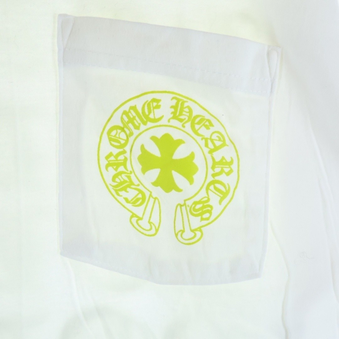 CHROME HEARTS Neon Yellow CH Logo Tee Neo Front Horseshoe English Back Used 906b thumbnail 5