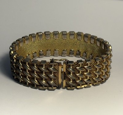 Vintage 1961 Grosse Christian Dior Gold And SilverTone Mesh 8.5'' Wrap Bracelet