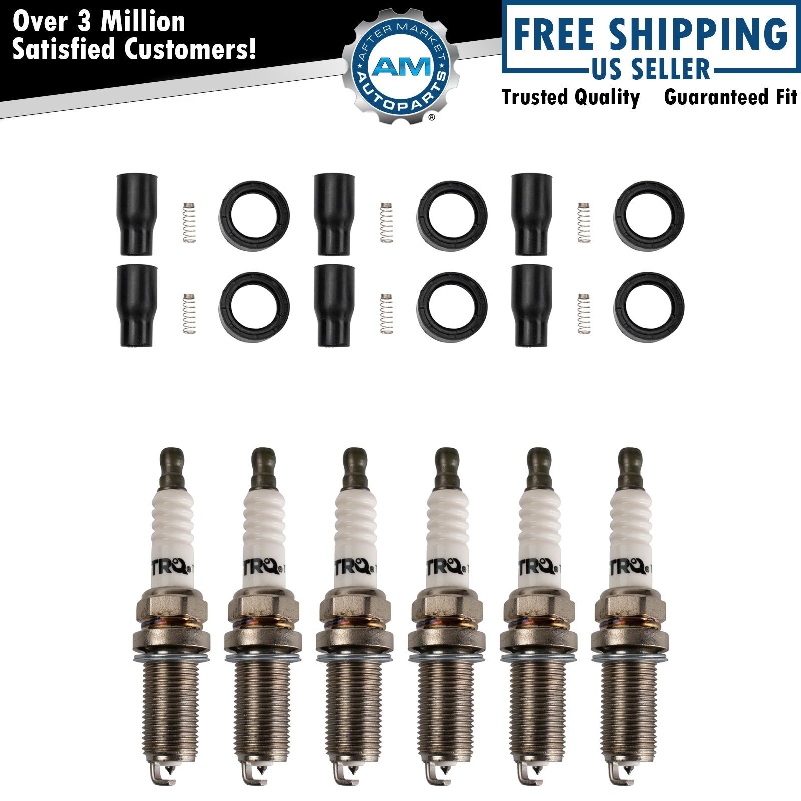 Ignition Coil Boots  Iridium Spark Plug Kit Set for Genesis Borrego