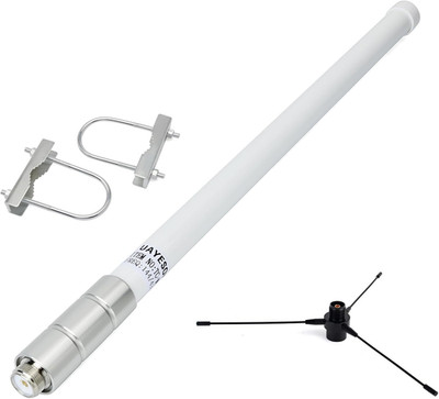 Dual Band Fiberglass Base Antenna with Ground Plane Kit, 17  VHF/UHF 136-174Mhz/