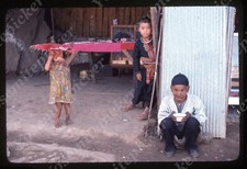 SL14 Original Slide 1970's  Thailand  Grandfather w/ children 831a