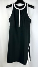 SAGE Athletic Dress Women's S Black Built-in Shorts White Zipper Slit Pocket