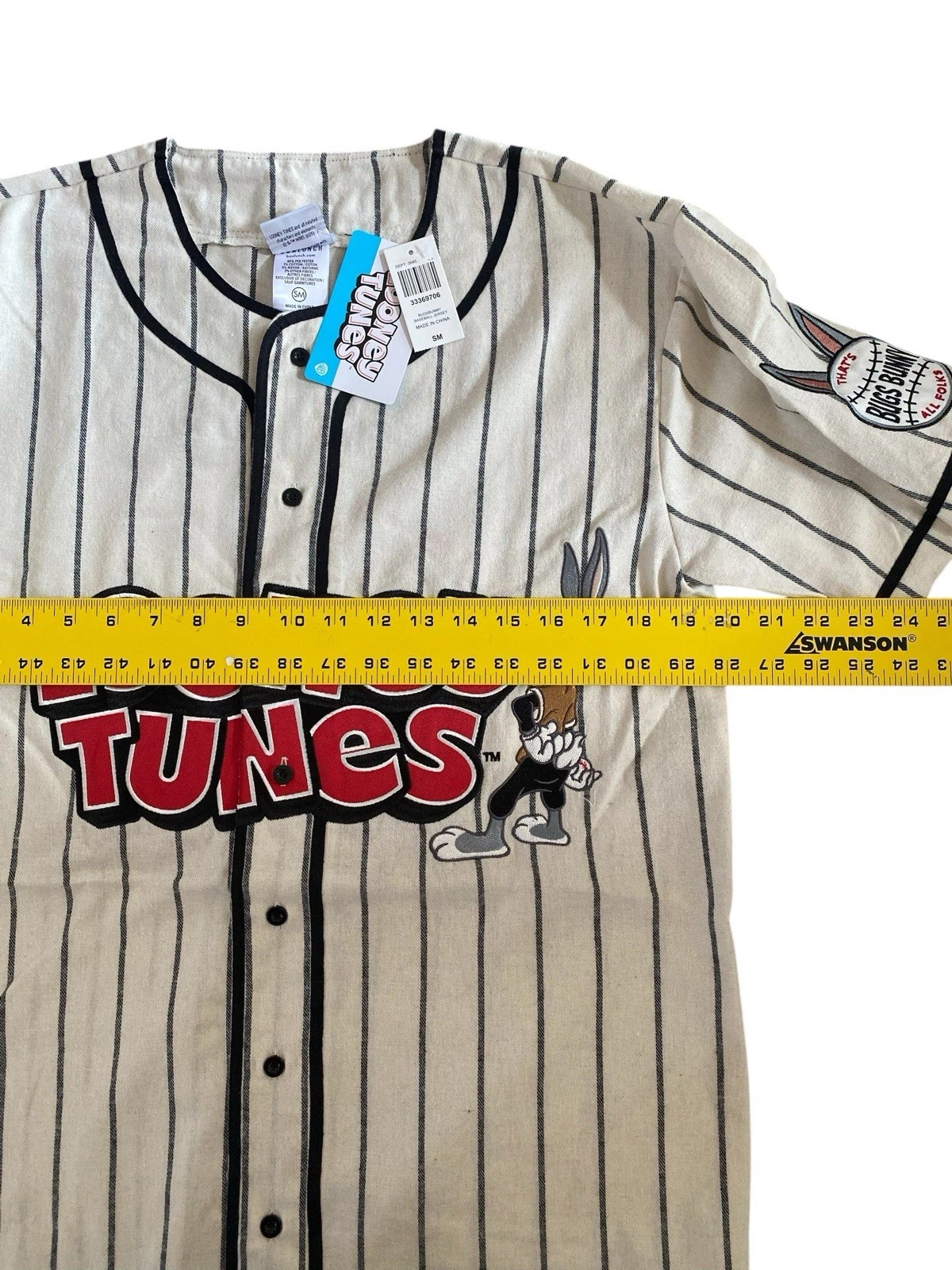 Looney Tunes Bugs Bunny Striped Baseball Jersey