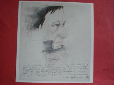 HORST JANSSEN, Porträt ''Friedrich Pabst Eppendorf Arzt ''Farb-Handoffset Druck 92