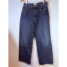 AGOLDE Low Slung Baggy Jeans 26 Dark Indigo Organic Cotton Button Fly Denim