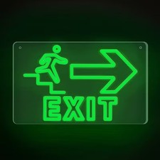 Exit Flex Neon Sign 24"x12" Light Man Cave Vintage Display Beer Bar Wall Decor