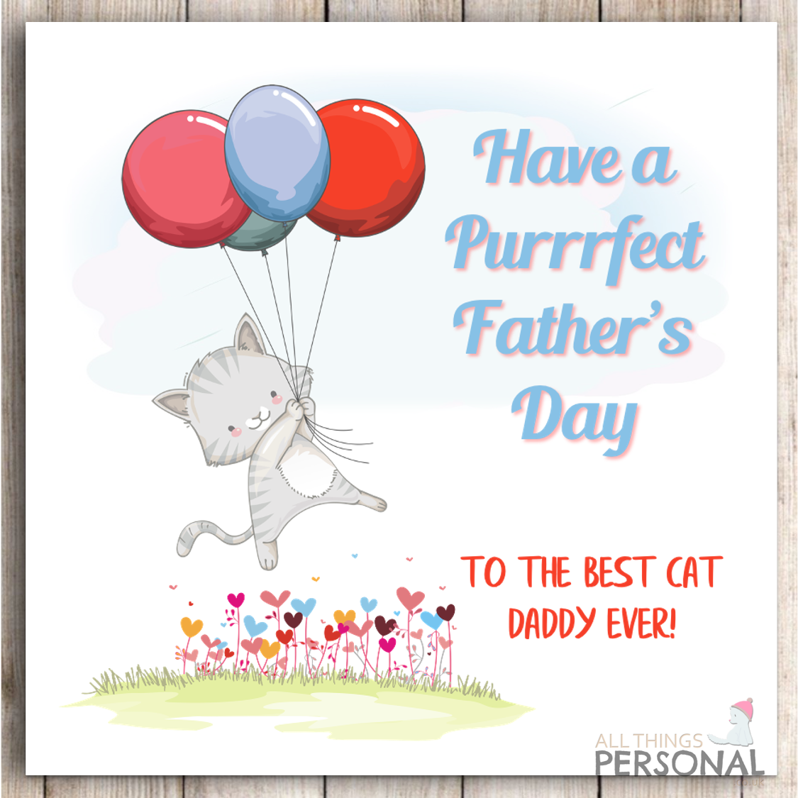 Funny Fathers Day Card from the Cat - Best Cat Dad Ever Father's Card Purrfect