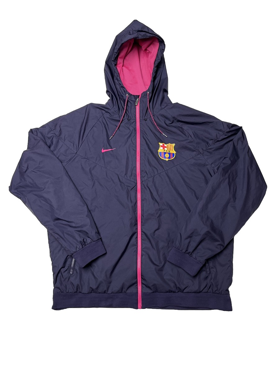 Nike FC Barcelona Jacket Purple Full Zip Up Adult Football