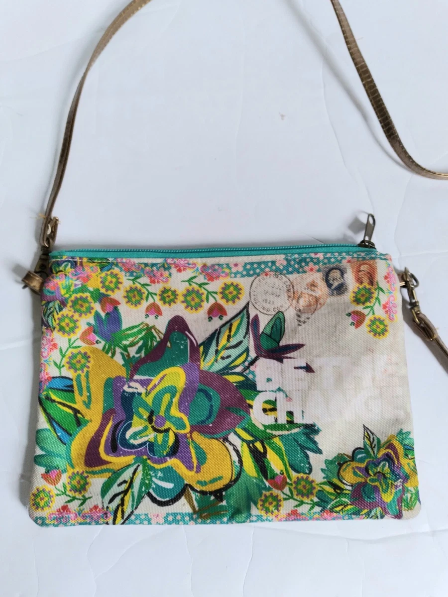 Natural Life Small Purse CrossBody Thin Strap Canvas Be the Change