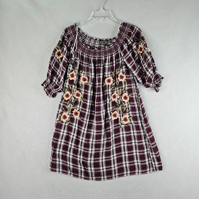 slim fit dress slacks Plaid Puff Sleeve Midi Dress main image 1
