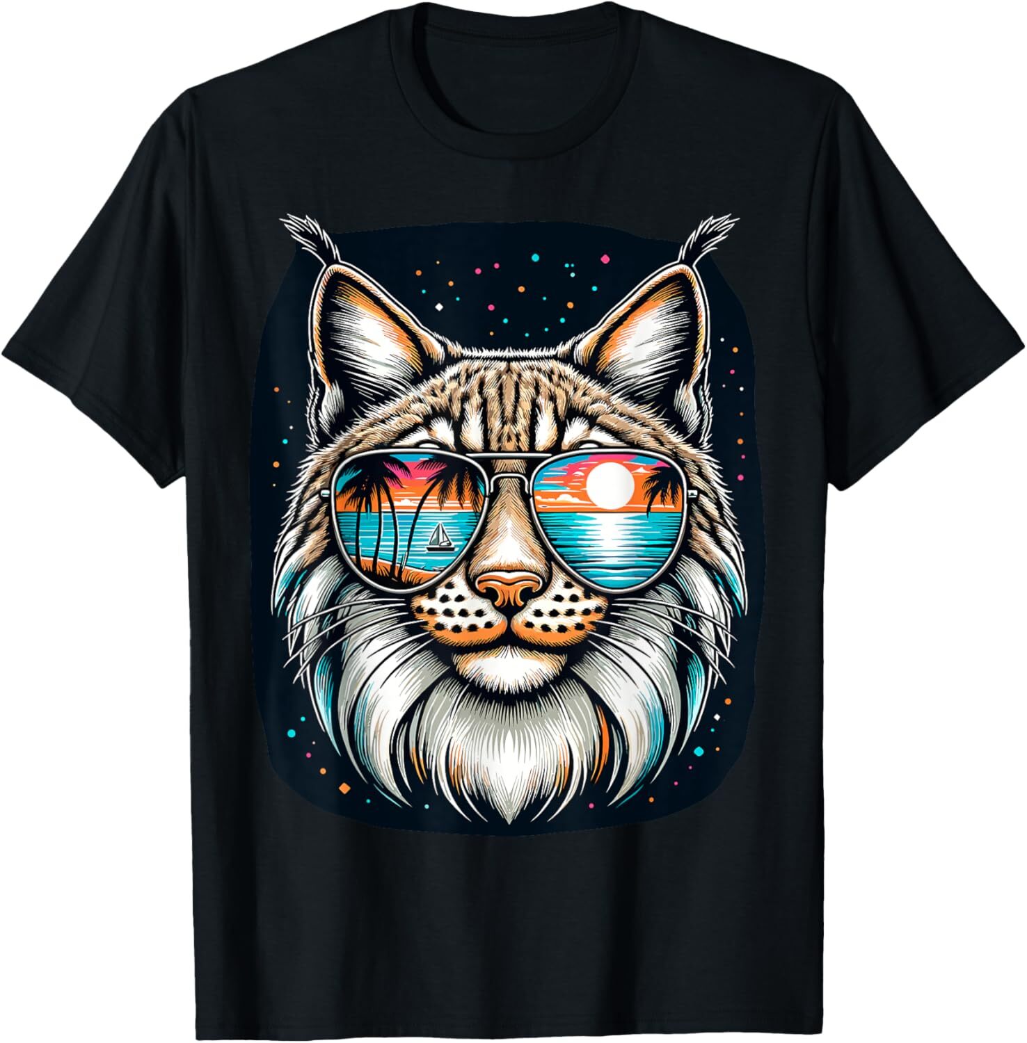 Cool Lynx Graphic T-Shirt & Hoodie with Shades  