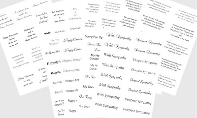 Peelable Sentiments Easy Peel Off Transparent Verses Sentiments Stickers Sheet Occasion ...