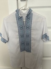 Ukrainian Embroidered Boys Shirt Top Youth  Vyshyvanka  Ethnic Ships USA