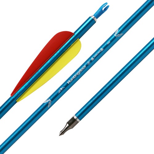 31'' Archery Aluminum Arrow Spine 550 OD7.6 for Recurve & Compound Bow Hunting - Picture 16 of 56