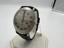 u086 Bulova Accutron Silver Dial w/ Leather Strap