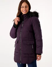 Arctic Expedition Curved Hem Down Parka w/ Square Quilting NIGHTSHADE A546052 BR