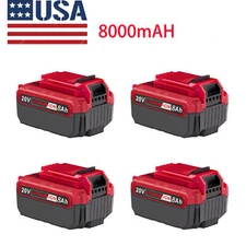 4 Pack 20V 8.0Ah PCC620LBR PCC671B For Porter Cable 20Volt Battery Lithium-Ion