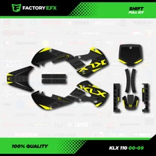 Gray & Yellow Shift Racing Graphics Kit fits Kawasaki 00-09 Klx110 KLX 110 Decal