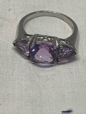 EYE SHAPED AMETHYST ROW RING TDW035923 