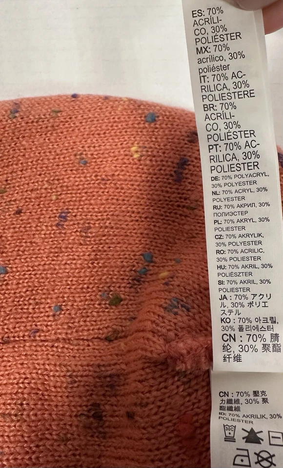 ROXY Gorro Tejido Puños Confeti Color Melocotón Motas Foto 4 de 4