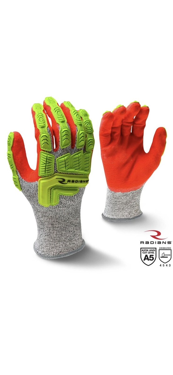 Medium Nitrile Gloves Radians A5 Cut-Resistant Gloves Sandy