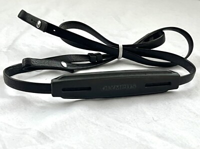 Original Olympus OM Camera Neck & Shoulder Strap - Black Leather Made Japan