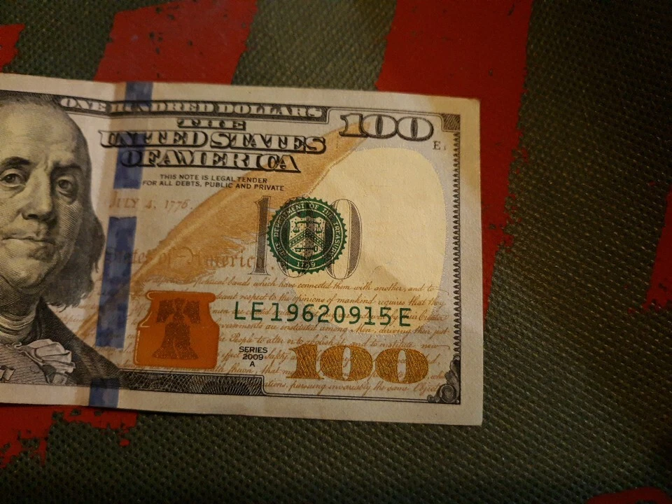 Sept 15 1962 Fancy Serial REAL Birthday note 100 dollar bill  LE19620915E folded - Image 3 of 3