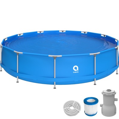 Frame Pool 427 x 84 cm Set Gartenpool Aufstellpool Schwimmbad blau mit Pumpe