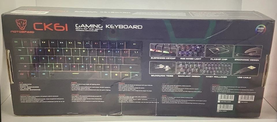 Motospeed CK61 Gaming Keyboard blue Switches READ DETAILS - Image 2 of 3