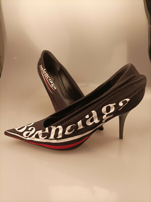 Balenciaga Knife Logo Pumps Gr. 38,5 schwarz *** TOP ***