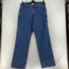 Blue Mountain Men's Utility Jeans Relaxed Fit Pockets Medium Wash Denim 34 X 34