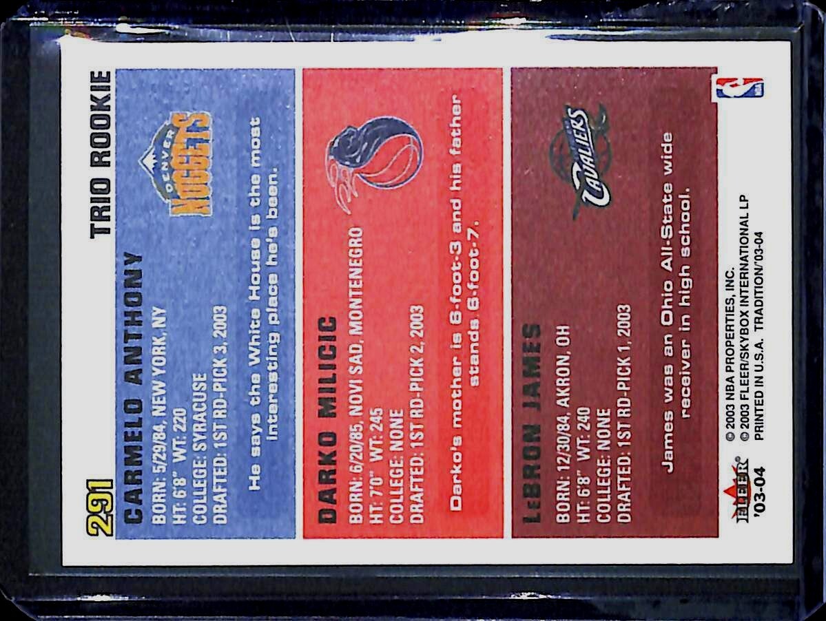 2003-04 Fleer Tradition Basketball Trio Rookie 291 LeBron James