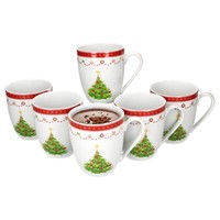 6X Weihnachtstraum Kaffeebecher 340Ml Porzellan-Tassen 6 Personen GlüHwein Tee