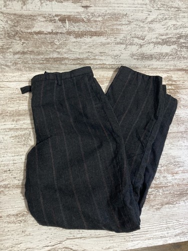 Virgin Wool Black Lined Slacks Pants 