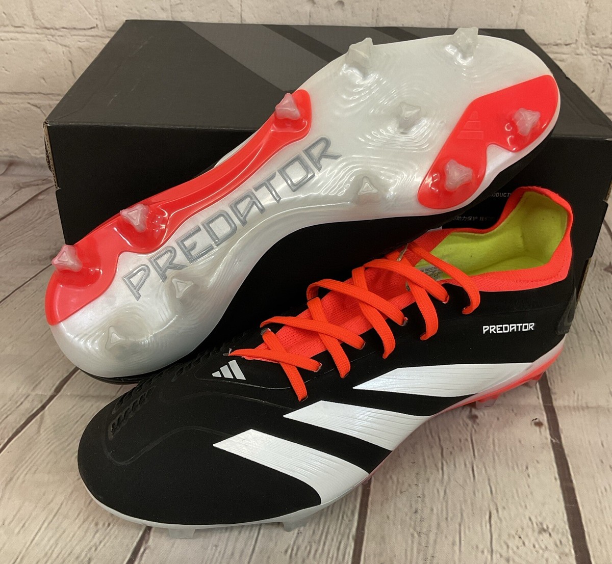 Adidas IG7777 Predator Pro FG Soccer Cleats Black White Red Adidas IG7777 Predator Pro FG Soccer Cleats Black White Red