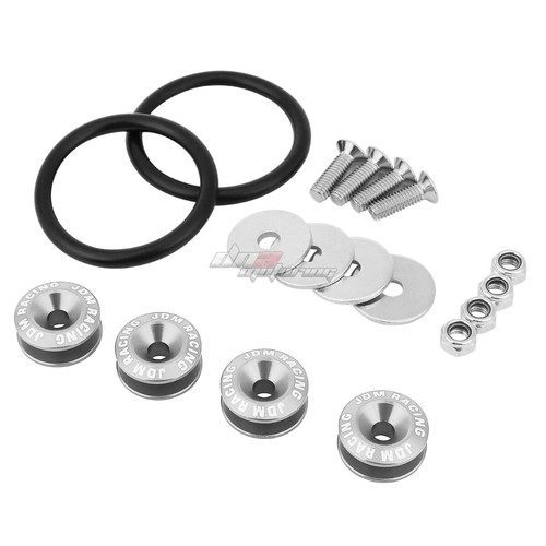 Aluminum Quick Release Fasteners Car Bumper Trunk Fender Hatch Lids Kit Silver - Bild 4 von 5