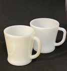 2 Milk Glass White Coffee Cups Vintage — photo 1