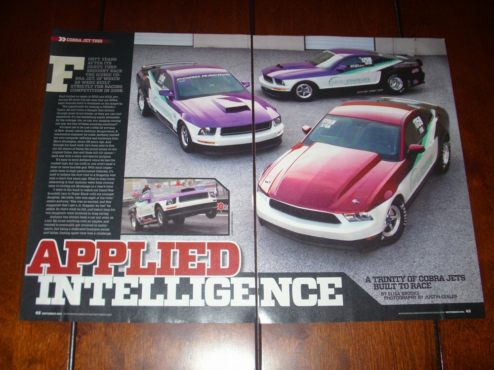 2008 2010 MUSTANG COBRA JET RACE CARS - ORIGINAL 2011 ARTICLE