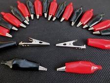 20 PC INSULATED ALLIGATOR TEST JUMPER CLIPS RED BLACK LARGE AGC-LG