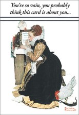 You're So Vain Funny Norman Rockwell Birthday Card - Greeting Card by Nobleworks