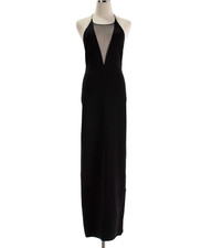 Galvan London NWT Stella Crystal Open Back Maxi Dress Size Medium in Black