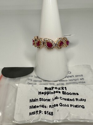 Bomb Party Size 9 Ring - Ruby & Rose Gold - RBP6221 HAPPINESS BLOOMS