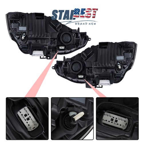 Headlights Headlamps Assembly Fit For 2019-2023 Ford Edge Left+Right Side Pair - Picture 10 of 12