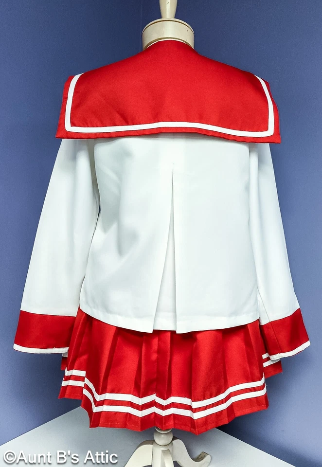 Cos Play Costume Sailor Moon/Sailor Fuku 3Pc Red/Wht School Girl Uniform XL - Image 4 of 4
