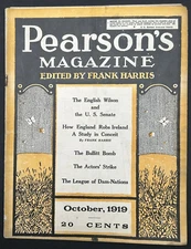Antique October 1919 Pearson's Magazine Illustrated 40pg