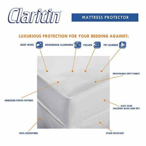 Claritin Mattress Protector, Mattress Protector Allergen Barrier, Twin or Full