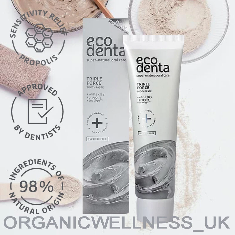 BIOK LAB ECODENTA Triple Force Zahnpasta mit weißer Tonerde + Propolis + Teavigo™ 75 ML.