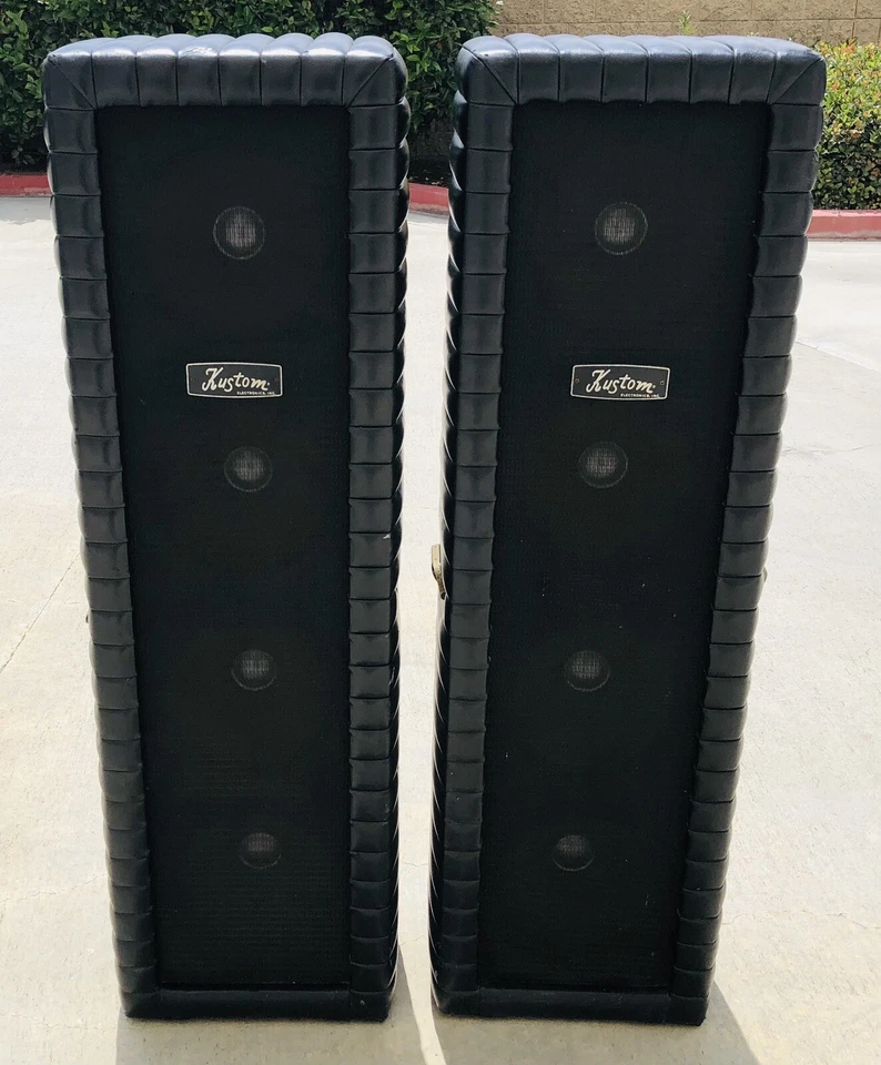 "Par de altavoces PA vintage Kustom 302-PA Naugahyde Tuck & Roll 57""x17""x11,5""" Foto 2 de 4