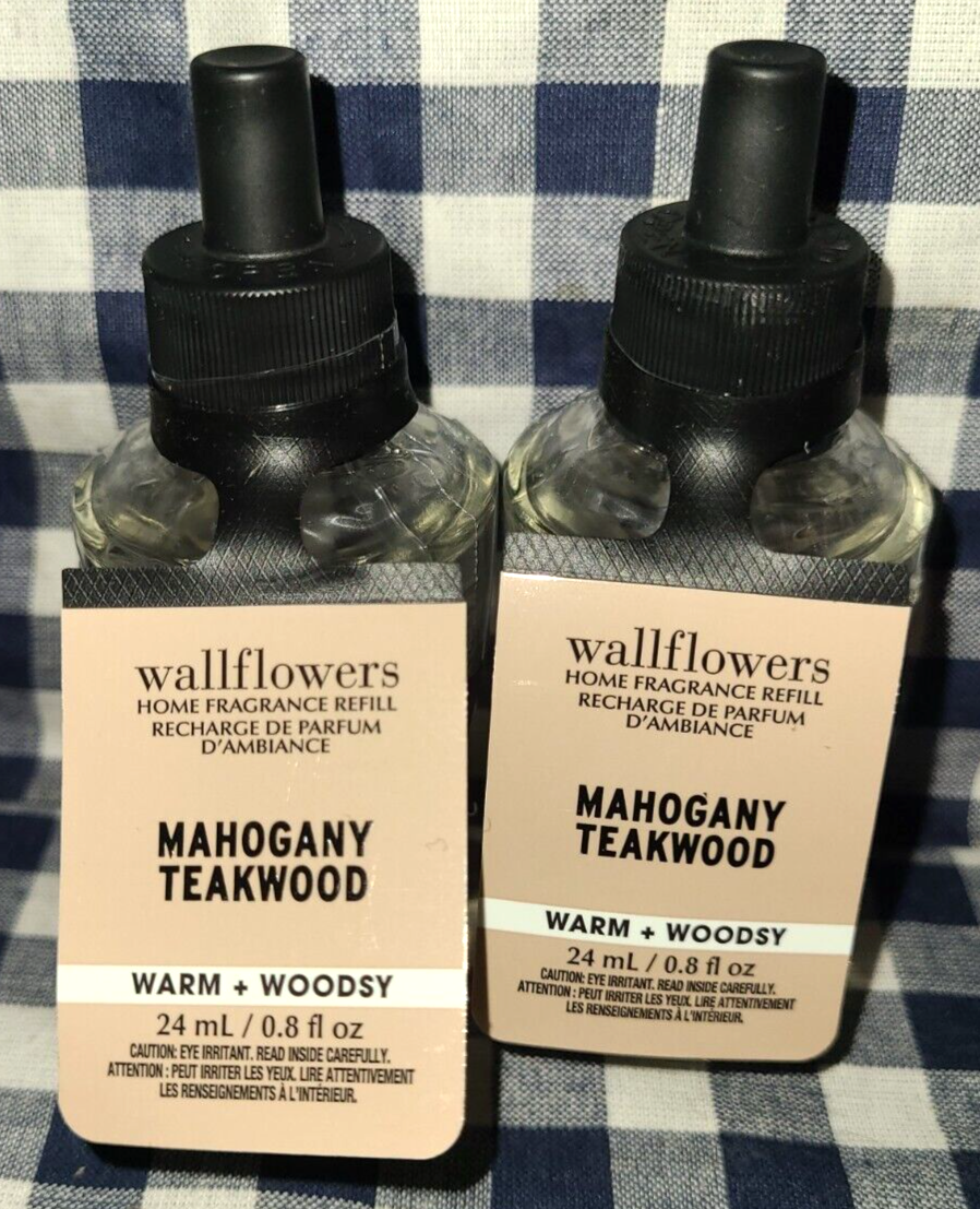NEW 2Pack MAHOGANY TEAKWOOD Wallflower Refill Bulbs SEALED Bath & Body